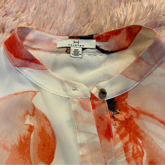 H Halston sheer button down blouse. Size SP - Picture 6 of 6